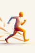 Colorful Runner icon. Flat illustration Olympics 2024. Marathon Athletics