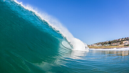 Wall Mural - Ocean Wave Swimming Closeup Water Photography