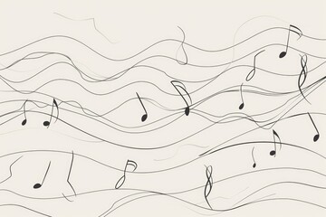 Poster - A detailed drawing of musical notes on a sheet of paper. Perfect for music-related projects