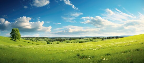 Poster - Lone tree in green field