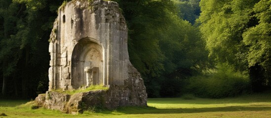 Poster - Stone structure amidst trees and grass