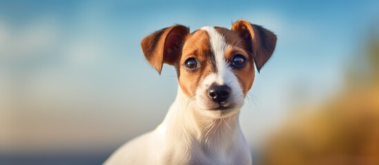 Poster - A curious pup gazes at the lens