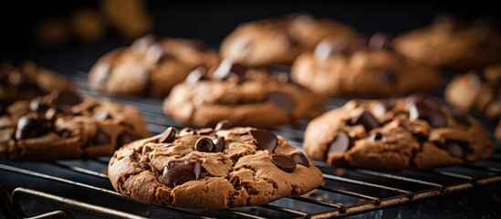 Poster - Chocolate chip cookie cooling on wire rack