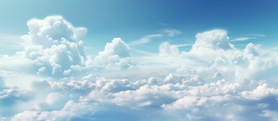 Poster - Fluffy clouds in a bright sky