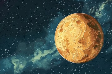 Poster - A stunning image of a planet in the sky, perfect for astronomy enthusiasts or science-related projects