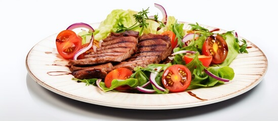 Poster - Close-up of plate with assorted meat and veggies