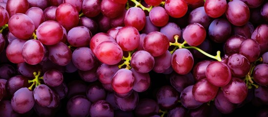 Poster - Red grapes on table