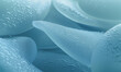 Abstract curves frosted glass with water droplet soft blue tones clean and minimal style for background in concept cool, winter, cold.