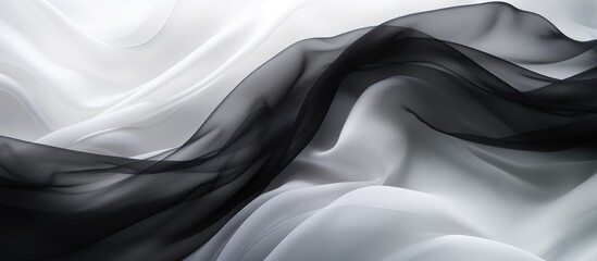 Poster - Abstract monochrome fabric flow