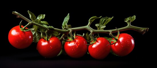 Aufkleber - A cluster of ripe tomatoes on a vine