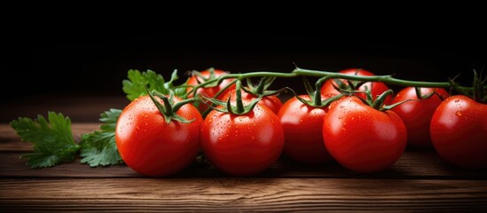 Aufkleber - Close-up of assorted ripe tomatoes on a rustic wooden surface