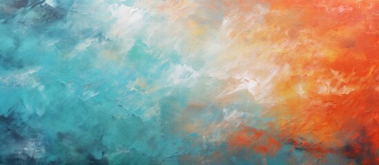 Poster - Abstract painting of a blue and orange sky
