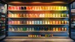 © Jeerawut - vibrant and eye-catching product display of colorful paint cans, neatly arranged on shelves and illuminated by warm lighting, creating a welcoming and inviting atmosphere.