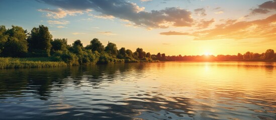 Poster - Quiet lake at dusk