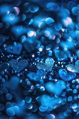 Poster - Close-up view of a bunch of blue bubbles. Ideal for design projects and backgrounds