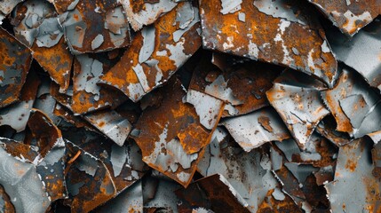 Poster - Detailed view of a weathered metal texture, suitable for industrial backgrounds