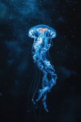 Poster - A jellyfish floating in the water, suitable for aquatic themes
