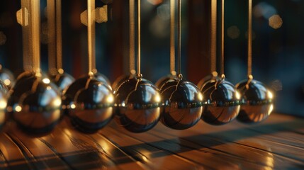 Poster - Detailed view of metal balls, perfect for industrial concepts