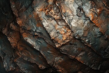 Poster - Detailed view of a rock face, suitable for geological studies
