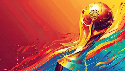 Abstract game trophy football award banner world soccer cup vector illustration