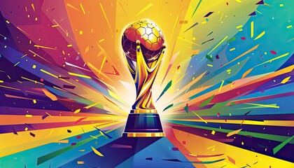 abstract game trophy football award banner world soccer cup vector illustration