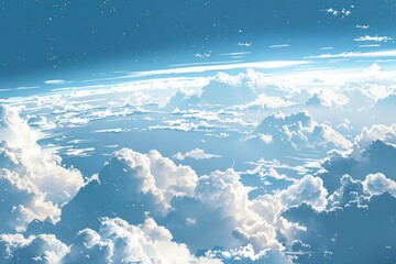 Aufkleber - Aerial view of the sky and clouds, perfect for travel websites