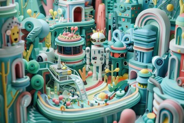 Poster - Detailed close up of a city model, perfect for urban planning projects