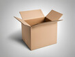 © StellarK - A cardboard box on a solid color background, express box, online shopping express box for packaging, online shopping, shopping festival concept