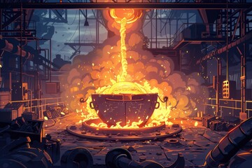 Poster - A glimpse into the production of a large pot. Ideal for industrial concepts