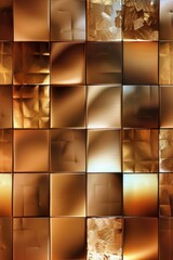 Aufkleber - A wall covered with different types of metallic tiles. Suitable for interior design projects