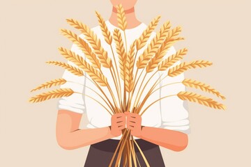 Poster - A person holding a bunch of wheat. Suitable for agricultural or farm-related concepts