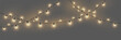 
Glowing golden Christmas lights and New Year's garlands. Lights on a transparent background.