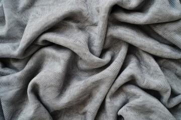 Poster - Detailed close up view of gray fabric, suitable for textile industry