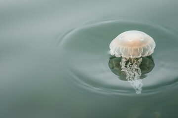 Poster - A jellyfish peacefully floating in water, perfect for nature themes
