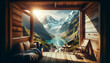 Mountain Majesty: Majestic Peaks Through a Window - Ideal for Adventure Tours