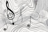 A detailed black and white drawing of music notes. Suitable for music-related designs