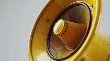 Aufkleber - Close up of a speaker with a yellow cone. Great for music or technology concepts
