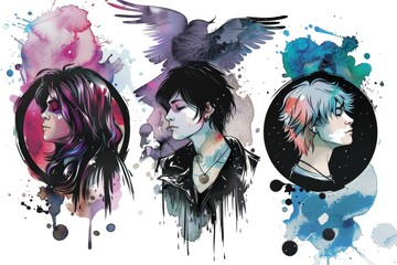 Poster - Group of people with various hair colors, suitable for diversity and inclusion concepts