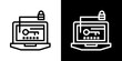 Computer icon. PC. Monitors. Key. Confidential. Technology. Electronic. Black icon. Silhouette icon