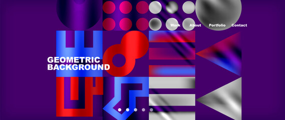 Poster - A vibrant violet and magenta geometric pattern background featuring electric blue shapes. Perfect for a music or technology entertainment event flyer. Font color can be in blue or purple