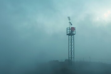 Poster - A tall tower with a clock on top of it. Suitable for urban themes