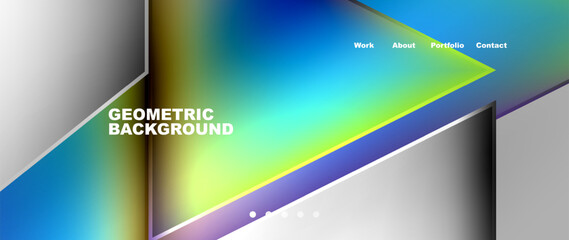 Aufkleber - A rectangular geometric background featuring a rainbow colored gradient. The pattern includes tints and shades of electric blue, perfect for display on electronic devices like laptops and gadgets