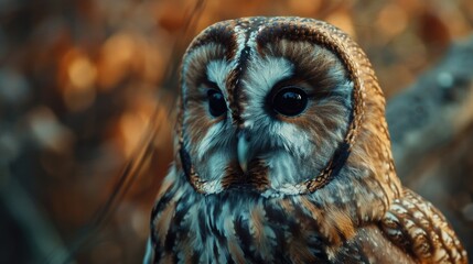 Poster - Close up image of an owl with a blurred background. Perfect for nature and wildlife designs