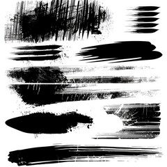 Poster - Abstract black and white paint strokes, versatile for various design projects