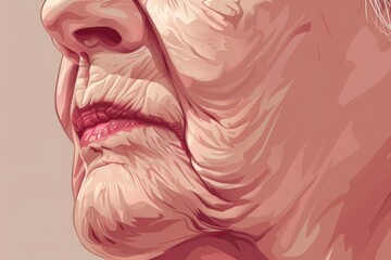 Poster - A detailed shot of a person's face. Suitable for various projects