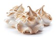Sweet meringue desserts on a clean white background. Perfect for bakery or dessert themed designs