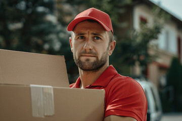 Fast and best delivery service in city AI generated illustration of delivery man woman