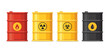 barrels with toxic waste , oil fuel vector illustration