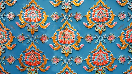 Wall Mural - Beautiful Thai pattern background from the concept of AI.