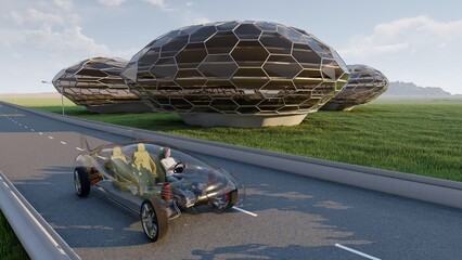 Poster - Transparent model cars.